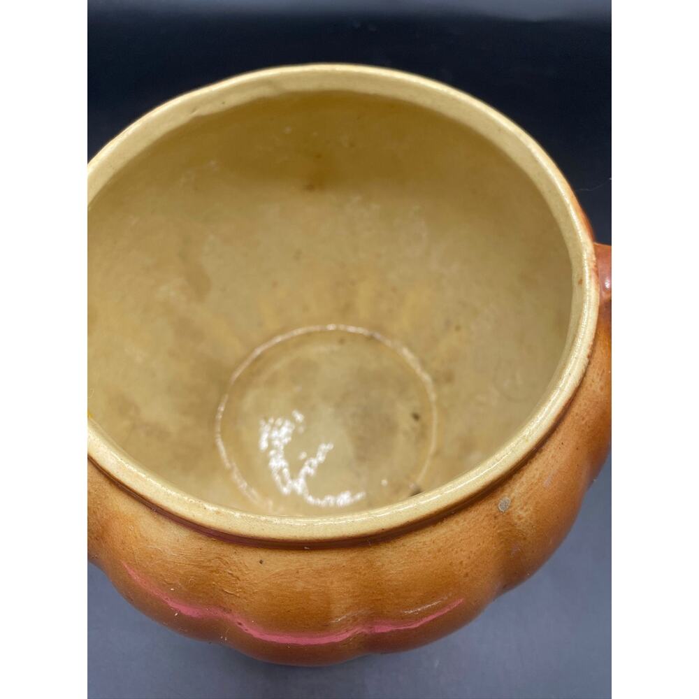 Vintage Peedee CA Pottery Soup Tureen With Lid Round Orange Brown - Picture 2 of 6